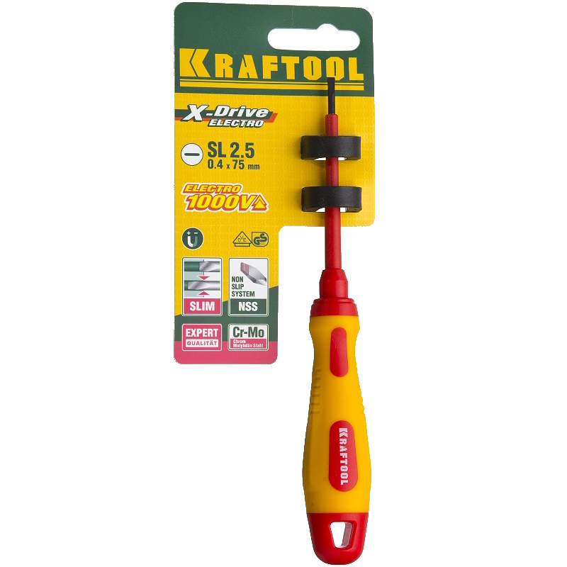 Отвертка Kraftool 250083-2.5-075 высоковольтная в Туле
