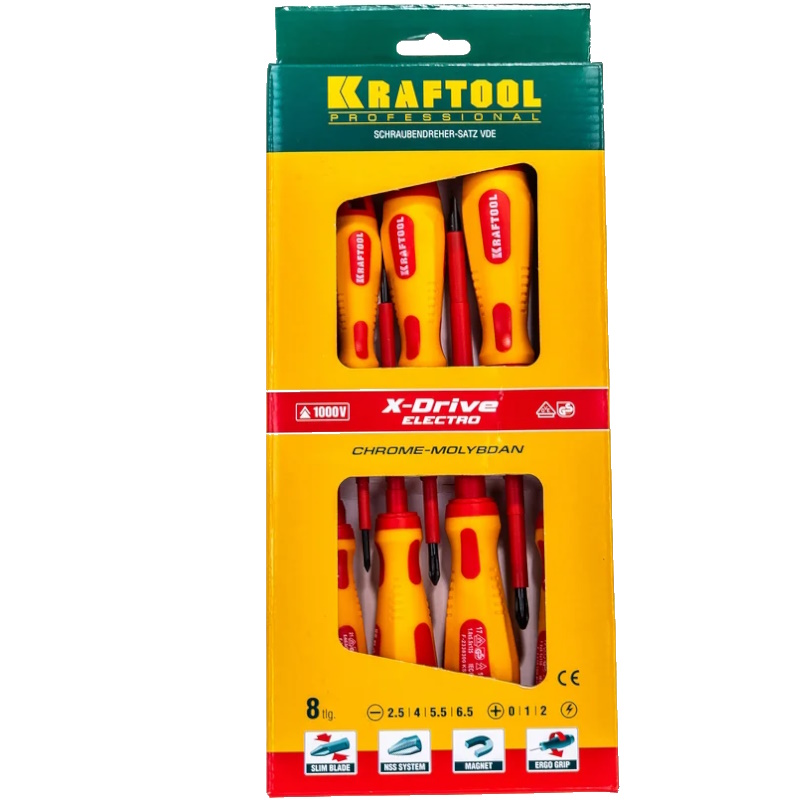 Набор отверток Kraftool Х-Drive ELECTRO 250088-H8 в Кинешме