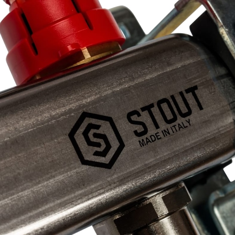 Коллектор Stout SMS 0917 000012 из нержавеющей стали с расходомерами, 12 выходов в Муроме