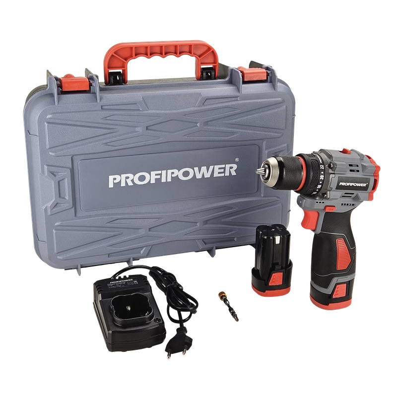 Шуруповерт аккумуляторный бесщеточный ProfiPower BL-161 E0210, 16В,40Нм,Li-ion 2шт,2.0Ач,2 скорости,0.8-10мм,З/У,в кейсе в Костроме