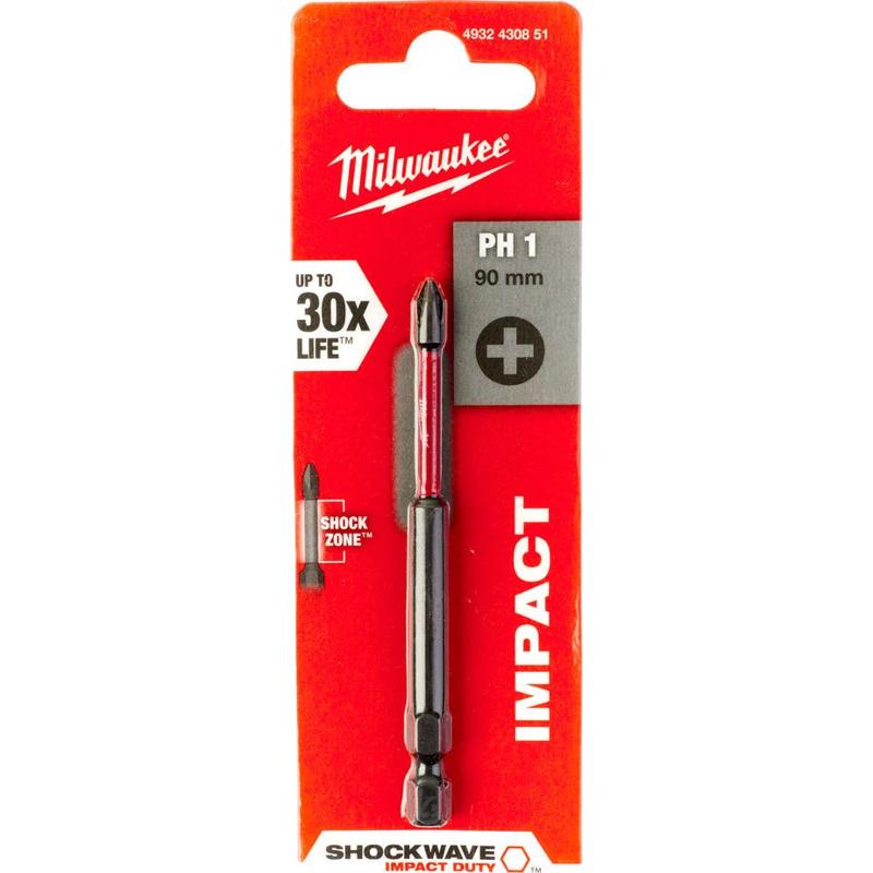 Бита Milwaukee Shockwave 4932430851, PH1, 90 мм в Вологде