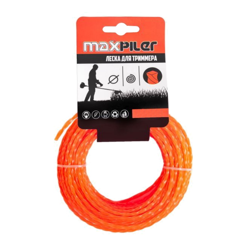 Леска для триммера Maxpiler MLT-12010, 2 мм*10 м, квадрат крученый, картон в Туле