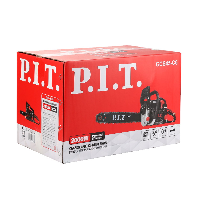 Пила цепная бензиновая P.I.T. GCS45-C6 (16", 2 кВт, 2,8 л.с, 52см³) в Муроме
