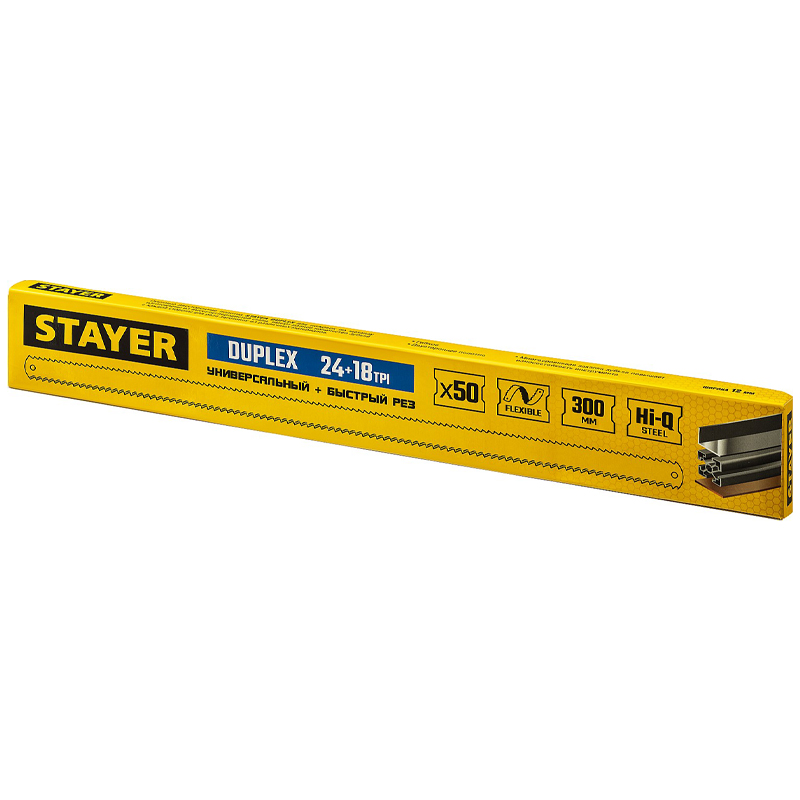 Полотна Stayer Master 1589-02 для ножовки по металлу двухсторонние, 50 шт (12x300 мм, 24 TPI) в Иваново