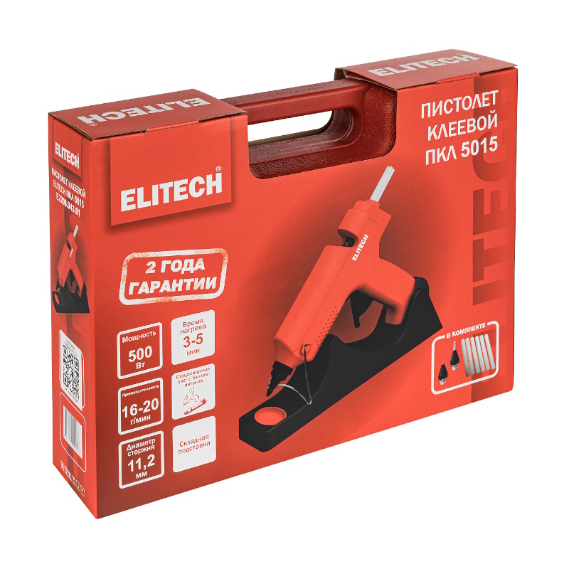 Пистолет клеевой Elitech ПКЛ 5015 (E2208.043.01) 214946, 500/35 Вт,11 мм,15 г/мин в Иваново