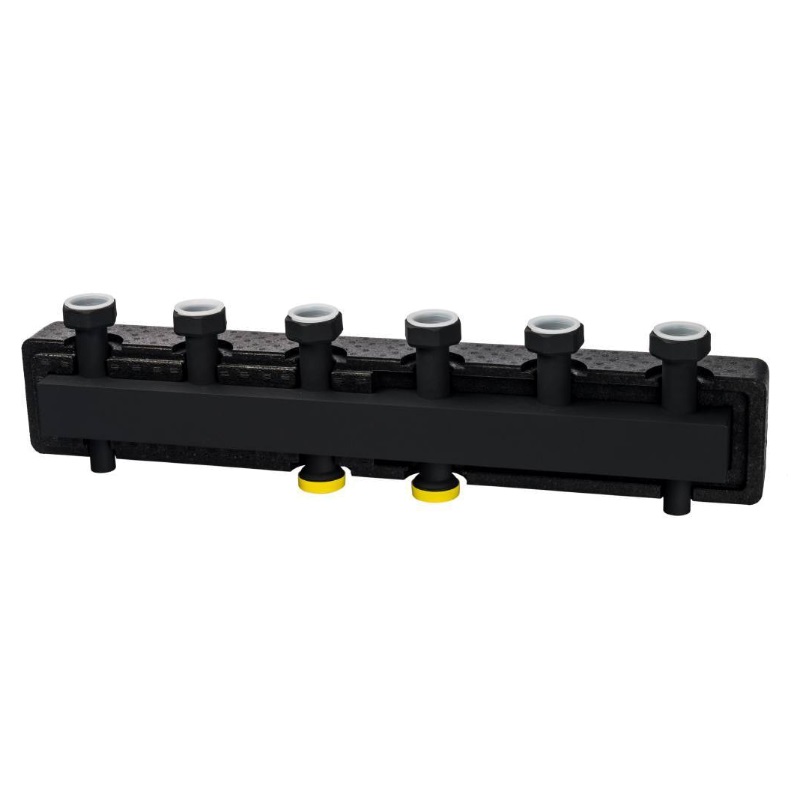 Стальной распределительный коллектор Stout SDG-0016-004003, DN25, 3 отопительных контура, в теплоизоляции в Иваново