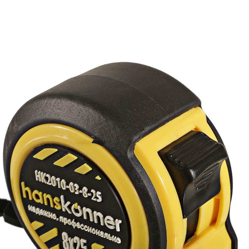 Рулетка Hanskonner HK2010-03-8-25, 8x25мм, 2 стопа, компактный корпус, мощный магнит в Твери