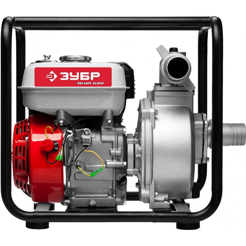 Мотопомпа бензиновая Зубр ЗБМП-600, 4-х тактная, ручной пуск, высота подачи 26м, 600л/мин