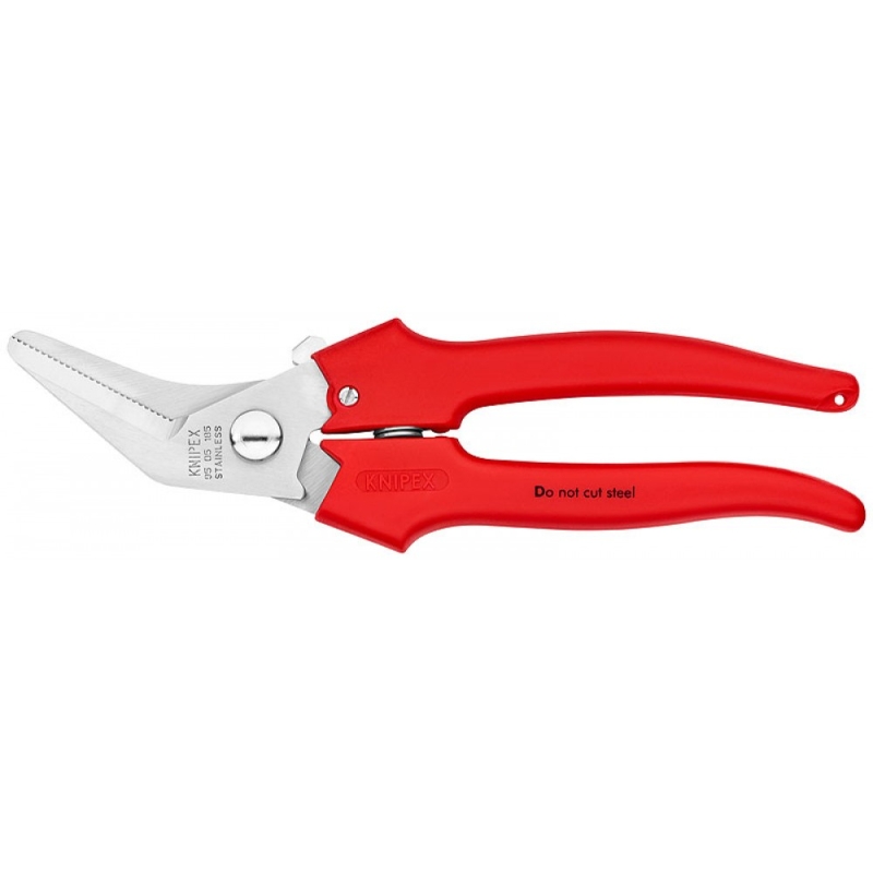 Ножницы комбинированные Knipex KN-9505185 для реза картона, пластика, фольги, губки 40°, 185 мм, нерж. хирургическая сталь