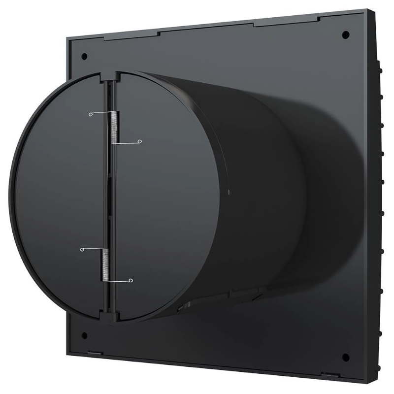 Вентилятор осевой Era Diciti SILENT 4C Matt black, вытяжной, D=100, обратный клапан