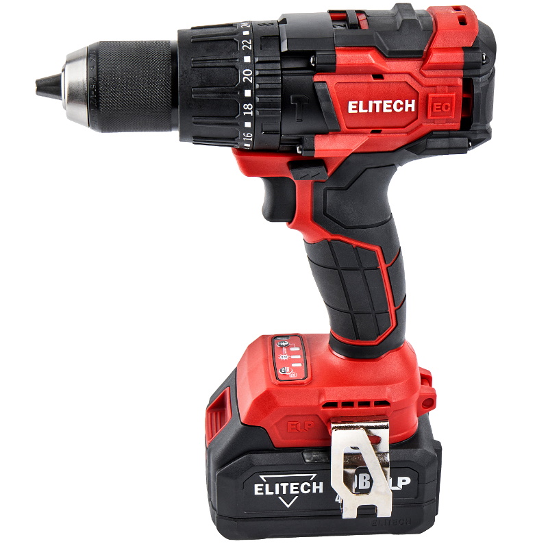 Дрель аккумуляторная Elitech ДА 21УБЛ2 (E2201.048.02) 205683, ударная, бесщеточный, 20В, 2х4.0Ач, ELP, БЗП-13 мм в Муроме