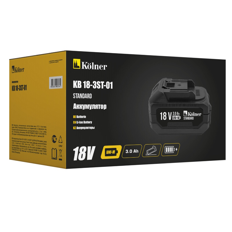 Аккумулятор Kolner KB 18-3ST-01 4610264003561, 18В UNI-M Standard, 3.0Ач, Li-lon в Костроме