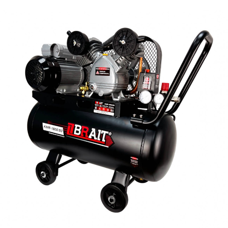 Компрессор воздушный Brait KMR-1800/50 20.01.021.043 (2-х цилиндровый, 1,8 кВт; ременной) в Кинешме