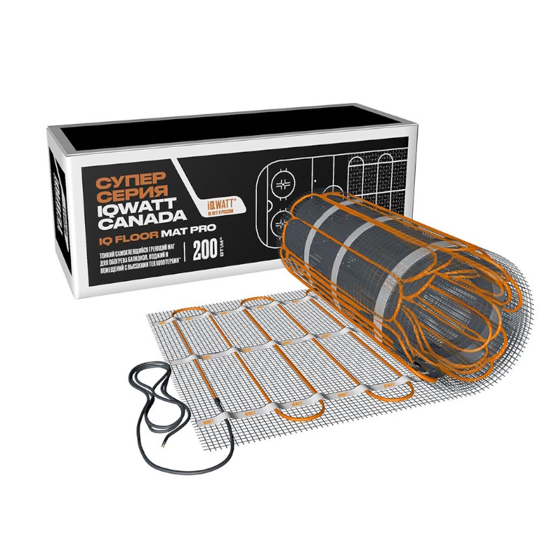 Греющий мат Iqwatt IQ FLOOR MAT PRO 02017 тонкий самоклеящийся 150 m2 43974₽