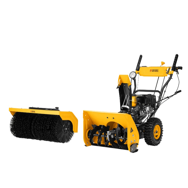 Гибридная снегоуборочная машина с функцией подметания Denzel SWB-800 97662 ручной старт 2 насадки 85026₽