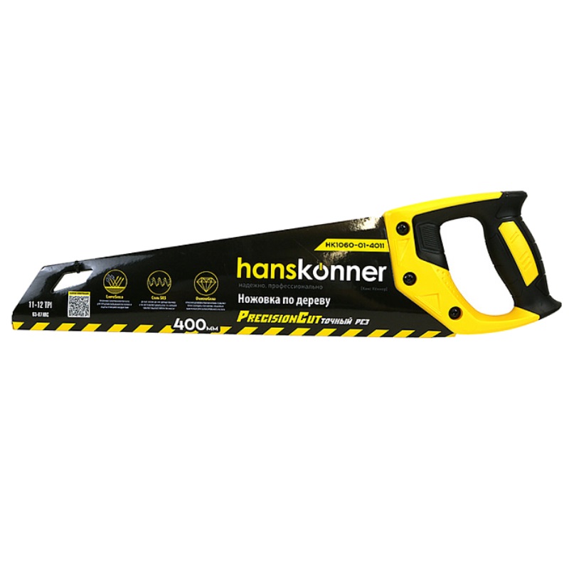 Ножовка по дереву Hanskonner HK1060-01-4011 (400 мм, 11-12 TPI, SK5, 3D зуб)