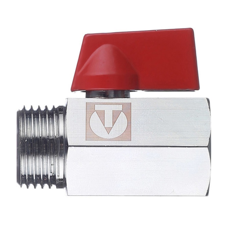 Кран шаровой латунный Valtec MINI 1/2" ВР-НР VT.331.N.04 (никель) в Туле