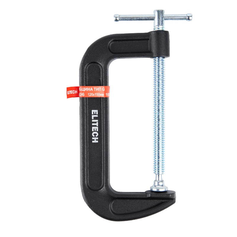 Струбцина Elitech 513106 207223, тип G, 170х68, усилие 1000кг в Твери