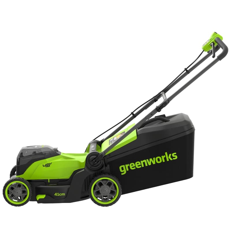 Газонокосилка аккумуляторная Greenworks GD24X2LM411 2520907UD, 24Вx2, 41 см, бесщеточная c 2хАКБ, 4Ач в Туле