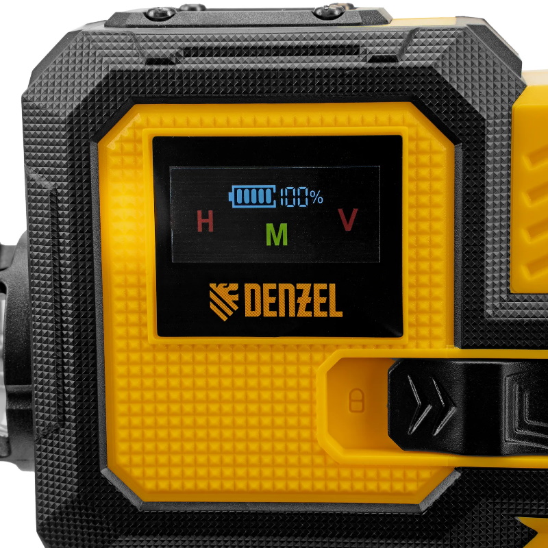Лазерный уровень мультипризменный Denzel DLV-360-3T 350805, 30 м, зеленый луч, Li-Ion 2,4 Aч, штатив в Рыбинске