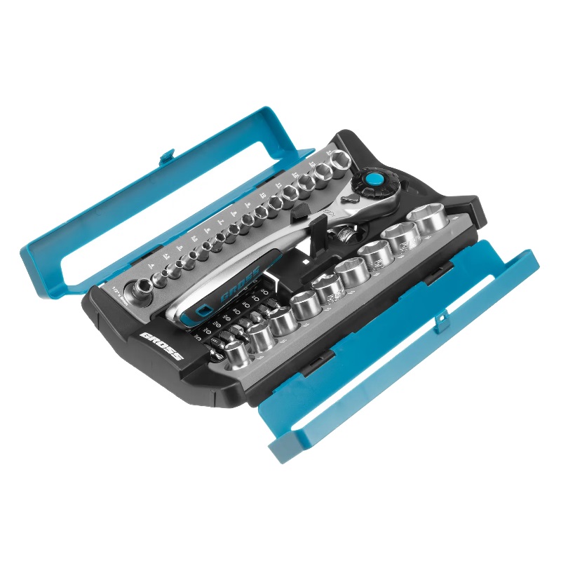 Набор торцевых головок Gross 14143 (трещотка 120 зубьев, 1/2", 1/4", CrV, 41 предмет) в Муроме