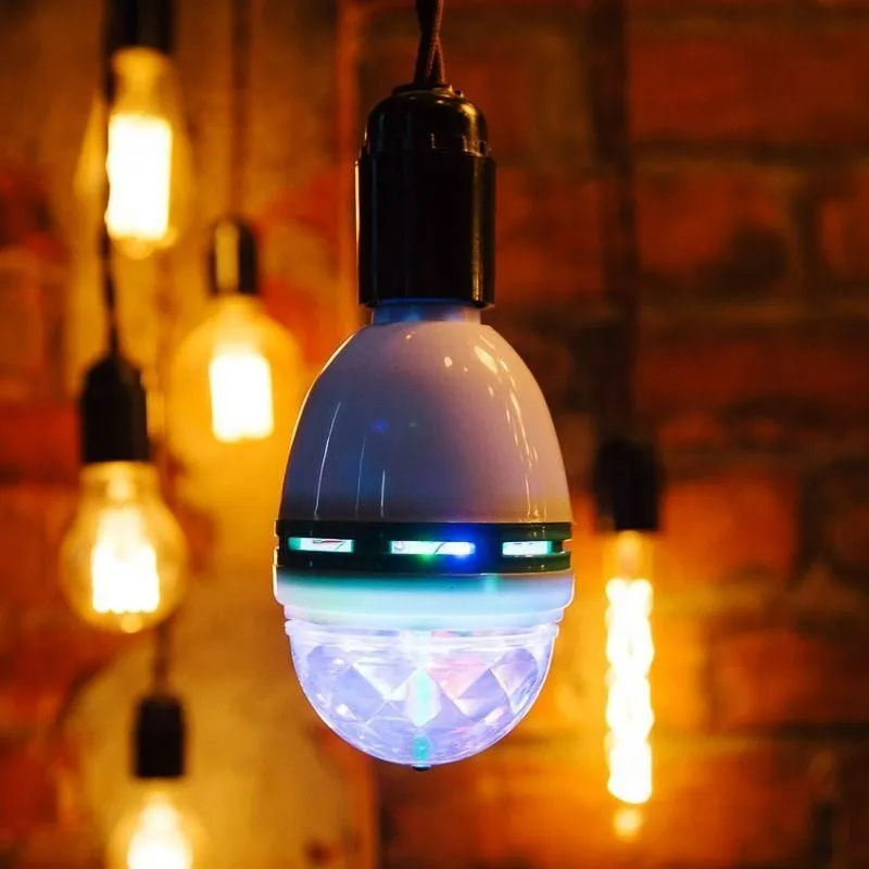 Лампа светодиодная Neon-Night "Диско" 601-253 401730, 6Вт 3LED RGB E27 230В IP20 80х80х195мм в Муроме