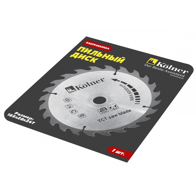 Пильный диск Kolner KSD 4630003368447 диаметр 185мм ширина пропила 23мм 185х20х24 417₽