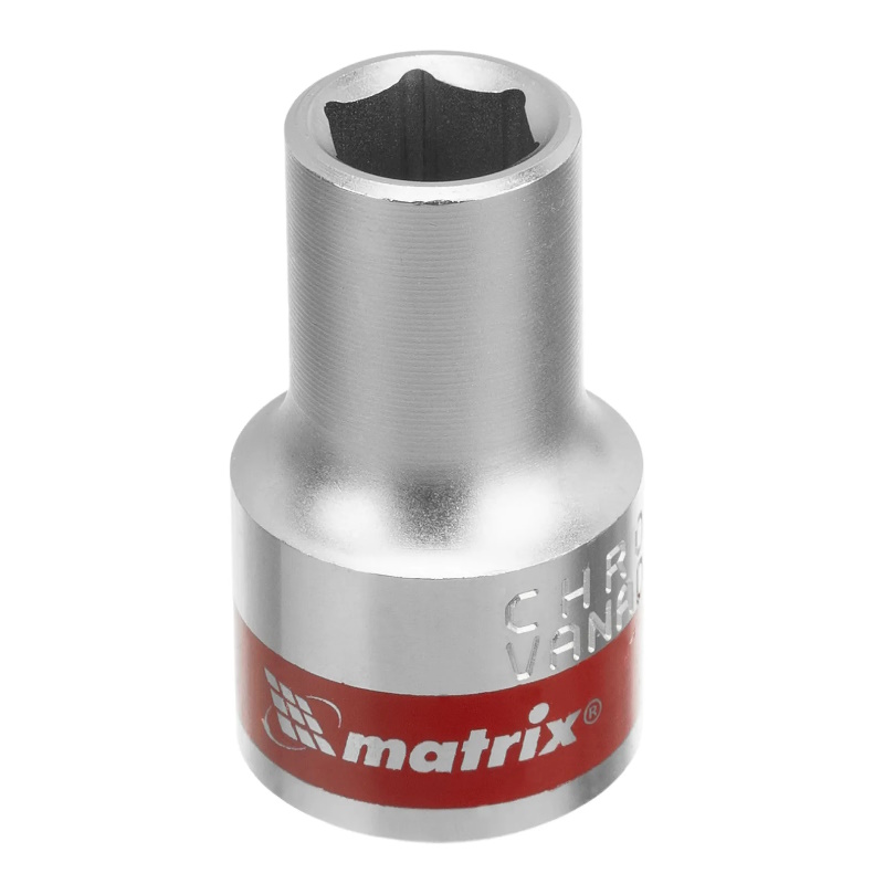 Головка торцевая Matrix 13110, 10 мм, 6-гранная, CrV, под квадрат 1/2", хромированная в Костроме