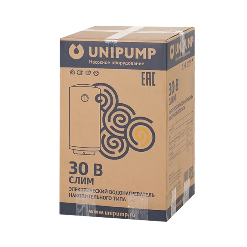 Водонагреватель накопительного типа Unipump Слим 30 В, 30 л, вертикальный, 1,5 кВт, d-340 мм, h-600 мм 12419 в Иваново