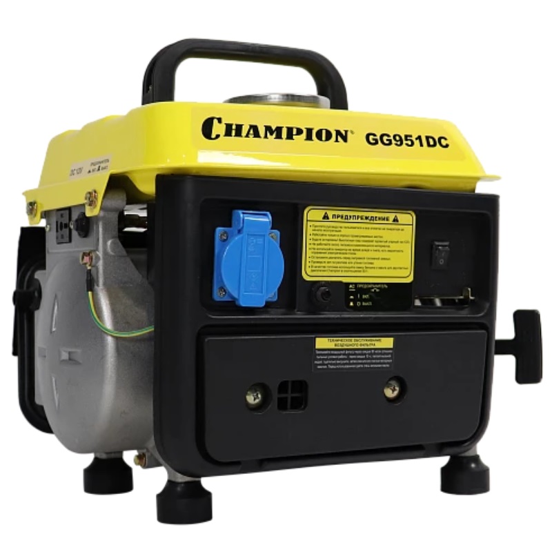Электробензогенератор для похода Champion GG951DC 2-х тактный двигатель 065 кВт ручной запуск 9369₽
