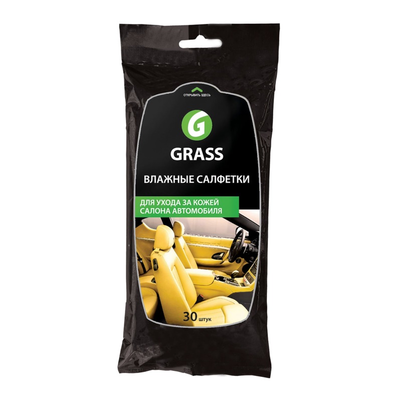 Влажные салфетки для ухода за кожаным салоном Grass IT-0312, 30 шт в Кинешме