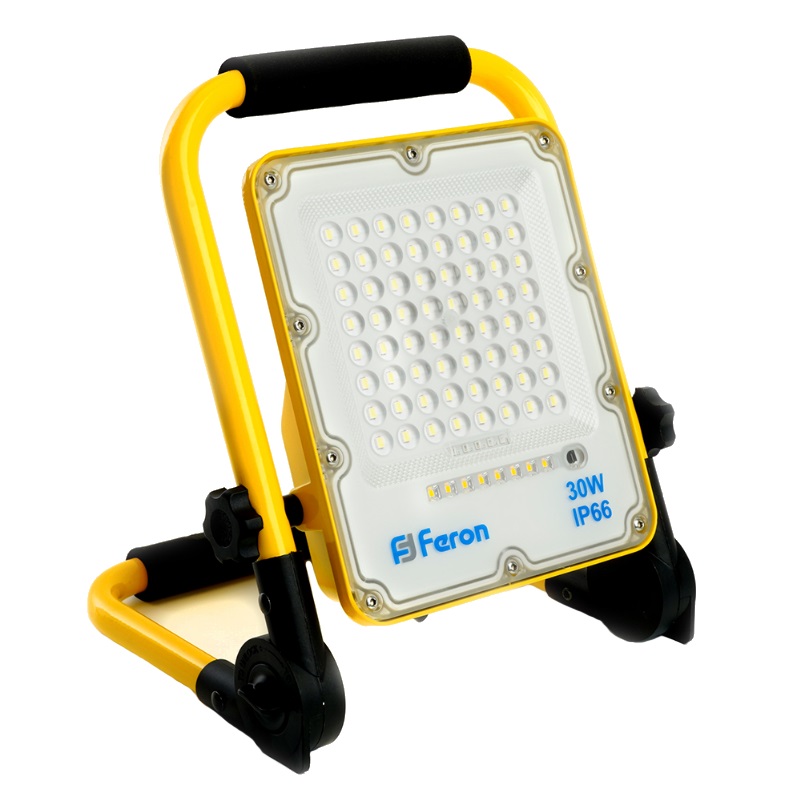 Прожектор светодиодный Feron LL-950 48675 (переносной, с зарядным устройством, 30W,  5Ah, 6400K, IP66) в Костроме