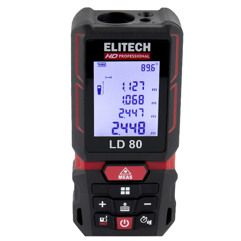Лазерный дальномер Elitech HD LD 80 204770, 0.05–80 м, угломер, точность-1.5 мм/м во Владимире