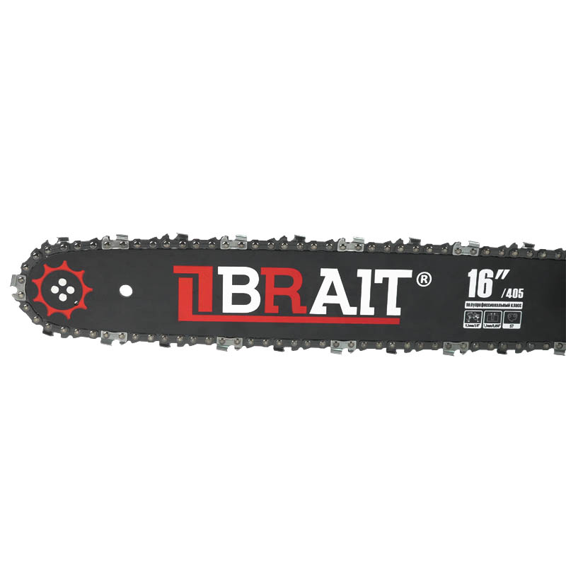 Электрическая цепная пила Brait BR-1800 (мощность 1600 Вт, длина шины 16 дюймов, 57зв) 01.09.002.045