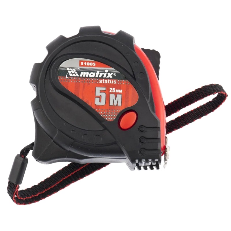 Рулетка Matrix Status Magnet 3 fixations 31005 (5 м х 25 мм, обрезиненный корпус, зацеп с магнитом)