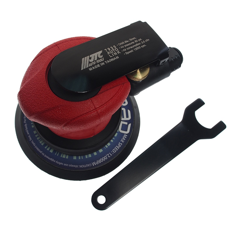 Машинка полировальная пневматическая орбитальная JTC JTC-7935 12000 обмин 90PSI диск 5 без отверстия орбита 5мм