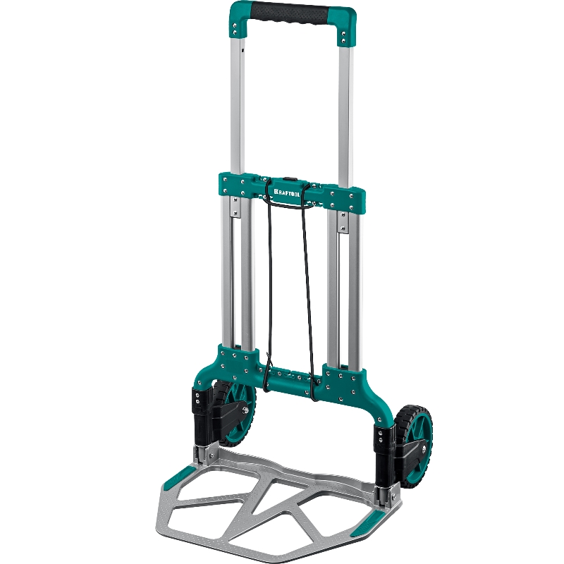 Складная хозяйственная тележка Kraftool ATLANT 38751-120, до 120кг, каркас и платформа из алюминия, платформа 48.5х35см, колеса d18см, вес 6.9кг в Твери