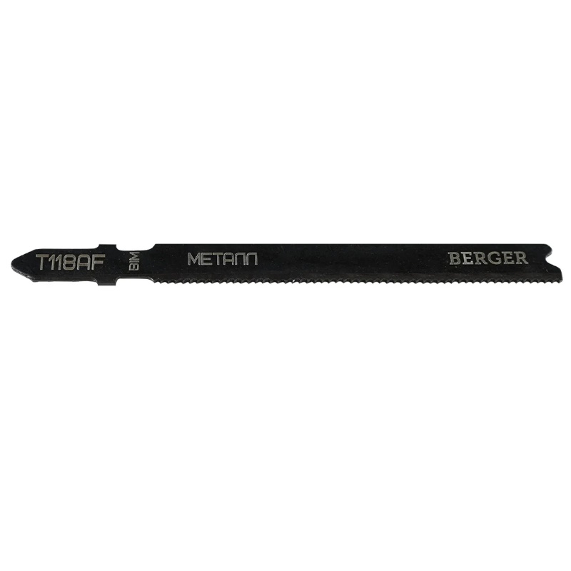 Пилка для электролобзика по металлу Berger BG T118AF BG1716, биметаллический, прямой рез, 5 шт., шаг 1.2 мм, длина 92/67 мм в Муроме