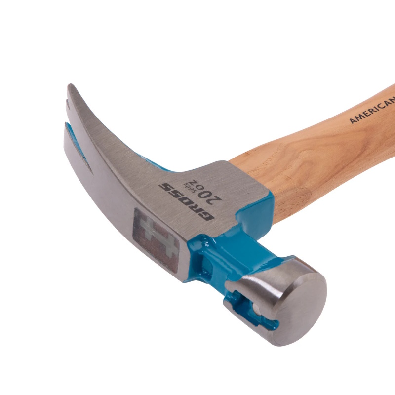 Молоток-гвоздодер Gross AMERICAN HICKORY 10419, 560 г, угол 75, магнит, обрезиненная рукоятка