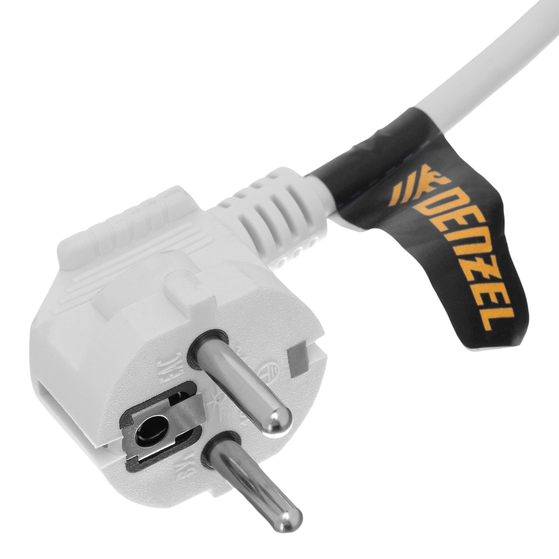 Шнур сетевой Denzel Energy Series 37662, ПВС, 1,5 м, 3х1 мм, с неразборной вилкой, белый в Ярославле