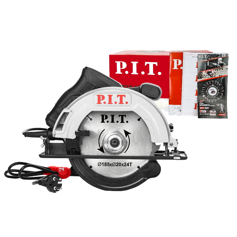 Пила циркулярная электрическая P.I.T. PKS185-C4 (1200Вт, 5500об/мин, диск 185х20мм, пропил 47/61мм, 45°) в Кинешме
