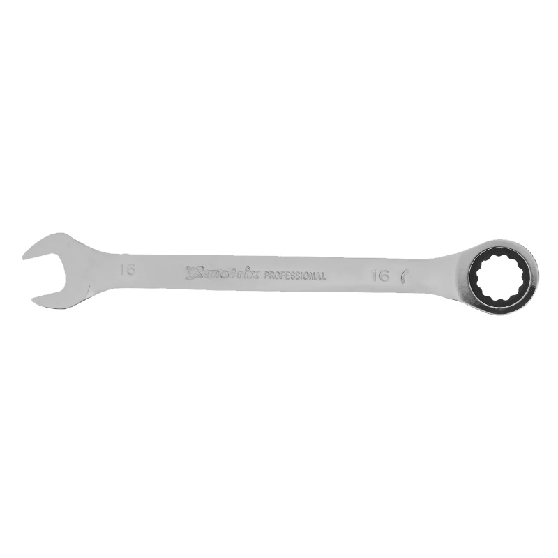 Ключ комбинированный трещоточный Matrix Professional 14809, 16мм, CrV, зеркальный хром
