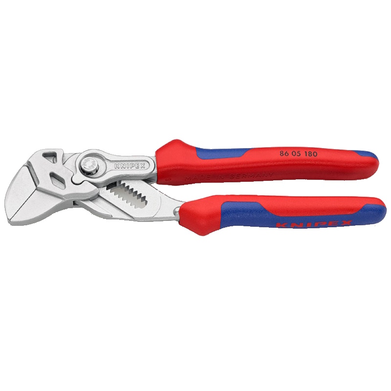 Клещи переставные-гаечный ключ Knipex KN-8605180SB, зев 40 мм, длина 180 мм, хром, 2-компонентные ручки  в Костроме