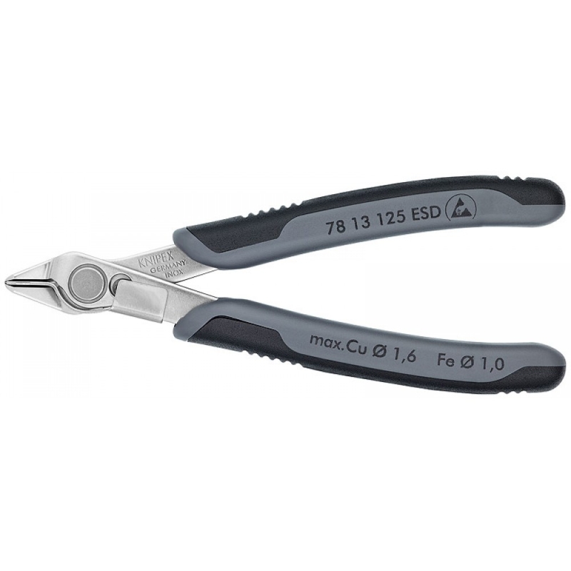 Бокорезы прецизионные Knipex Electronic Super Knips KN-7813125ESD зажим для проволоки нерж 125 мм 2-комп антистатические 4920₽
