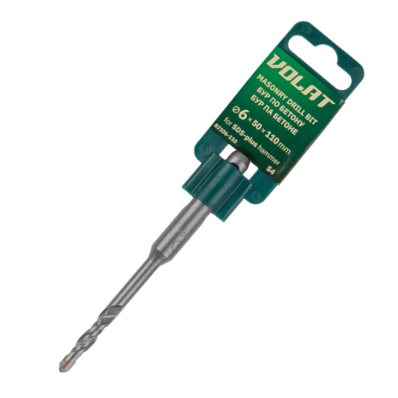 Бур по бетону Волат 82106-110 6х50х110 мм SDS-plus S4 250₽
