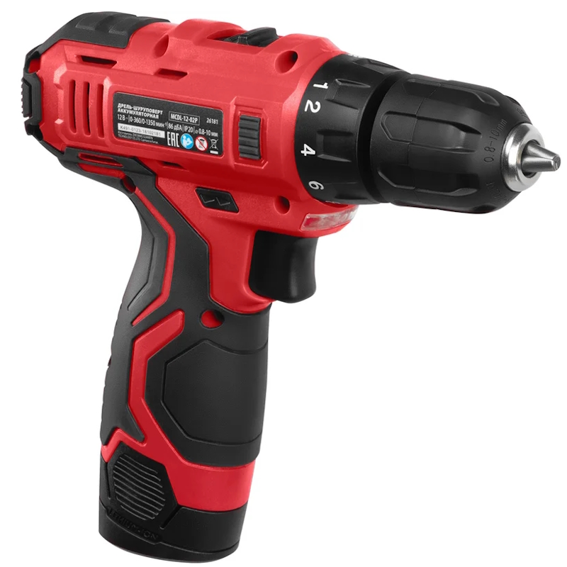 Дрель-шуруповерт аккумуляторная MTX MCDL-12-02P 26181, Li-Ion, 12 В, 2 акк.