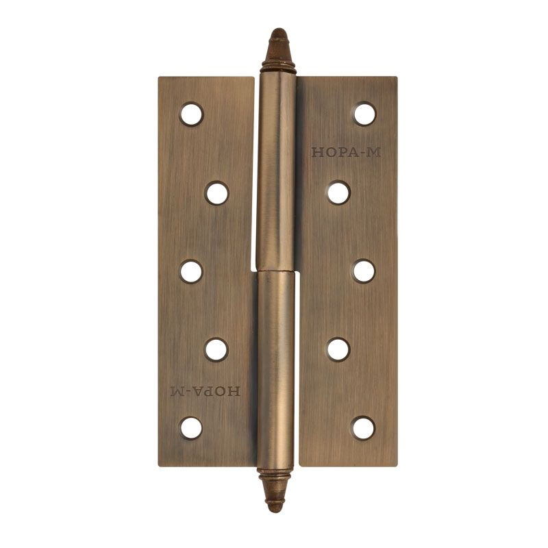 Петля дверная разъемная Нора-М 10616, 610-5", 125*75*2,5, с колпачком, старая медь, правая в Твери