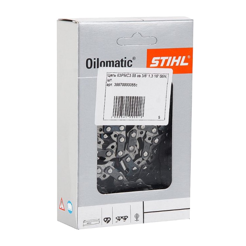 Пильная цепь Stihl 63PMC3 39970000055c (55 звеньев, 3/8", 1,3 мм, 16")