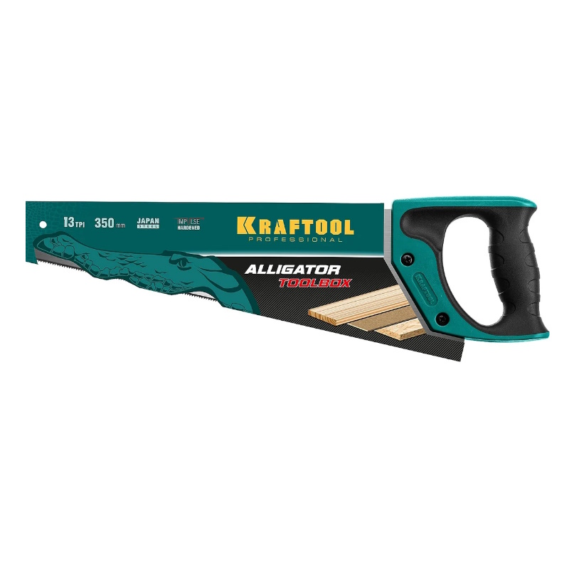 Ножовка универсальная (пила) Kraftool "TOOLBOX" 15227-35 (13 TPI, 350 мм, специальный зуб, компактная, точный рез) в Ярославле