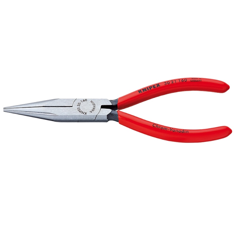 Длинногубцы Knipex KN-3021140 плоскокруглые рифлённые губки 42 мм длина 140 мм обливные ручки 3667₽